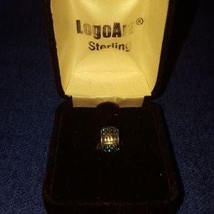 LogoArt New York Giants Silver Crystal Logo Bead